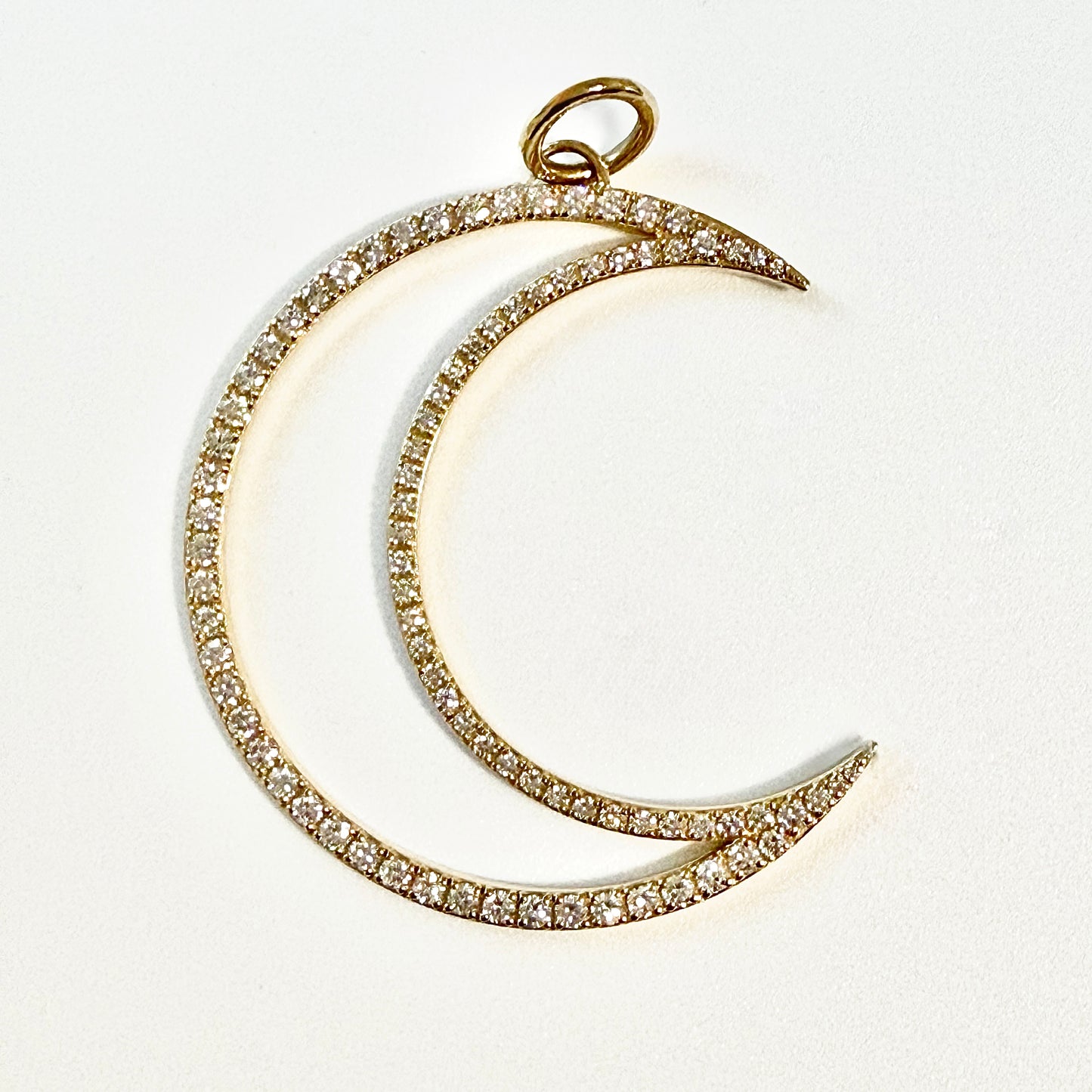 Pavé Diamond Crescent Moon Pendant