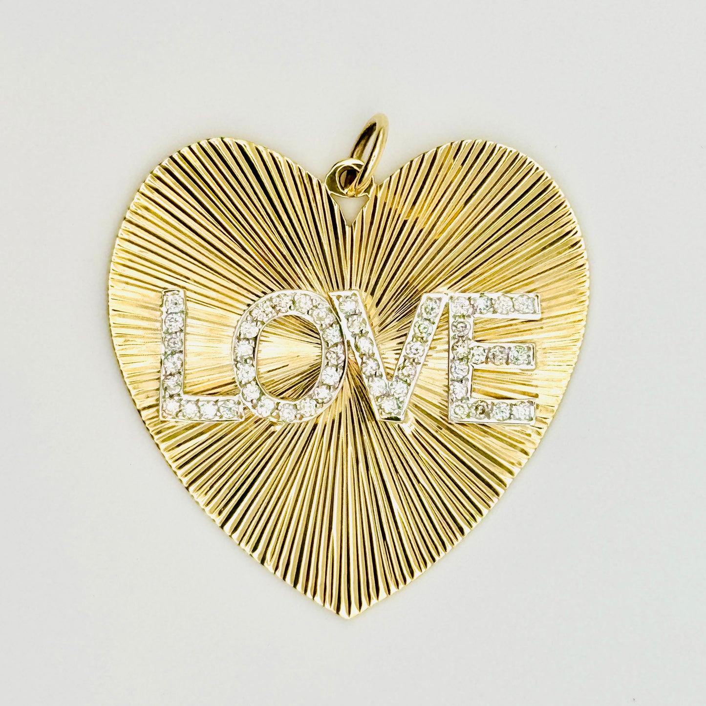 Etched Heart Pendant with LOVE