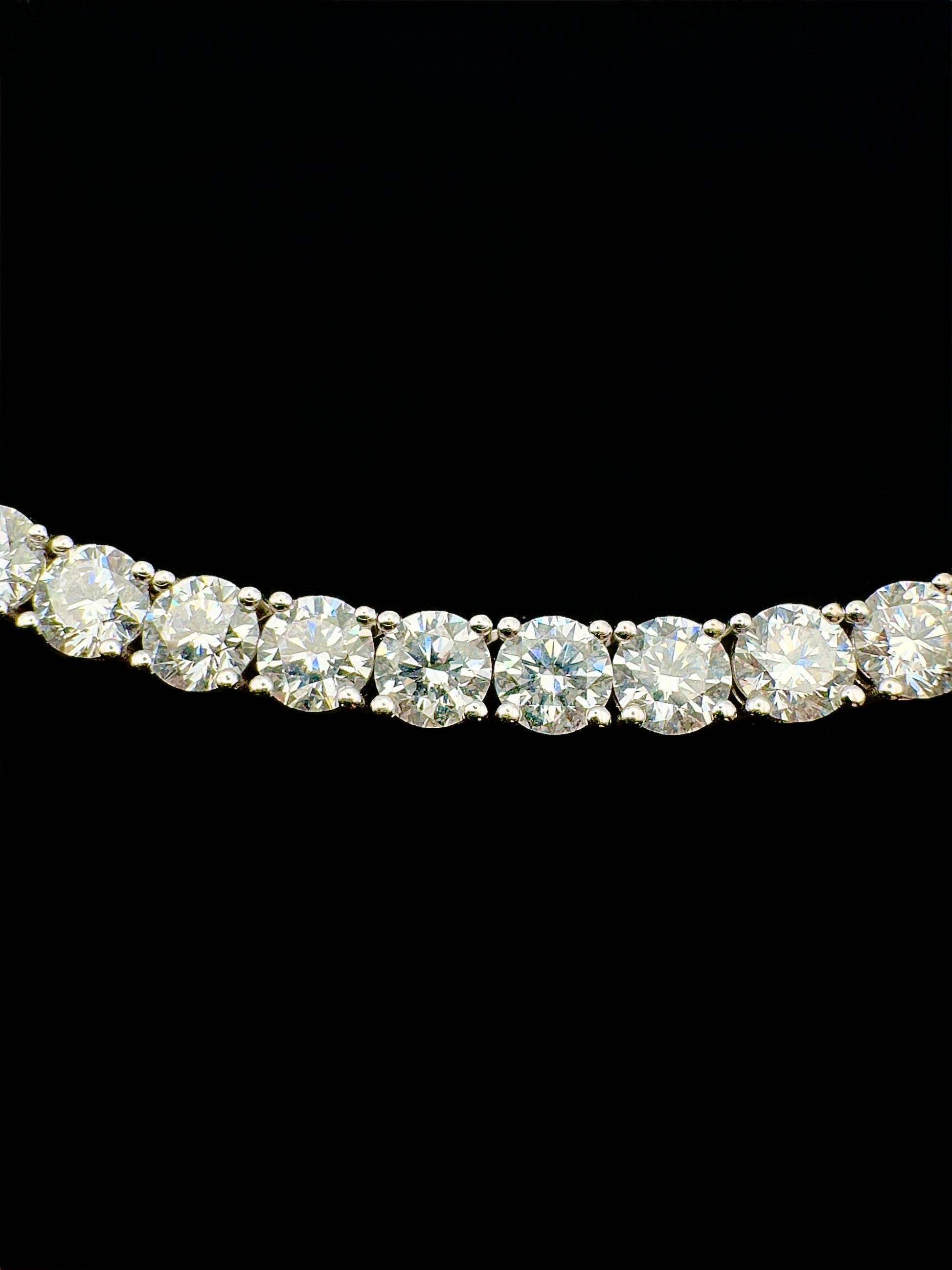 Diamond necklace on a black background