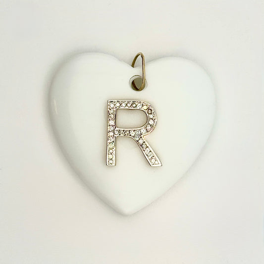 Wooden Heart Pendant - White