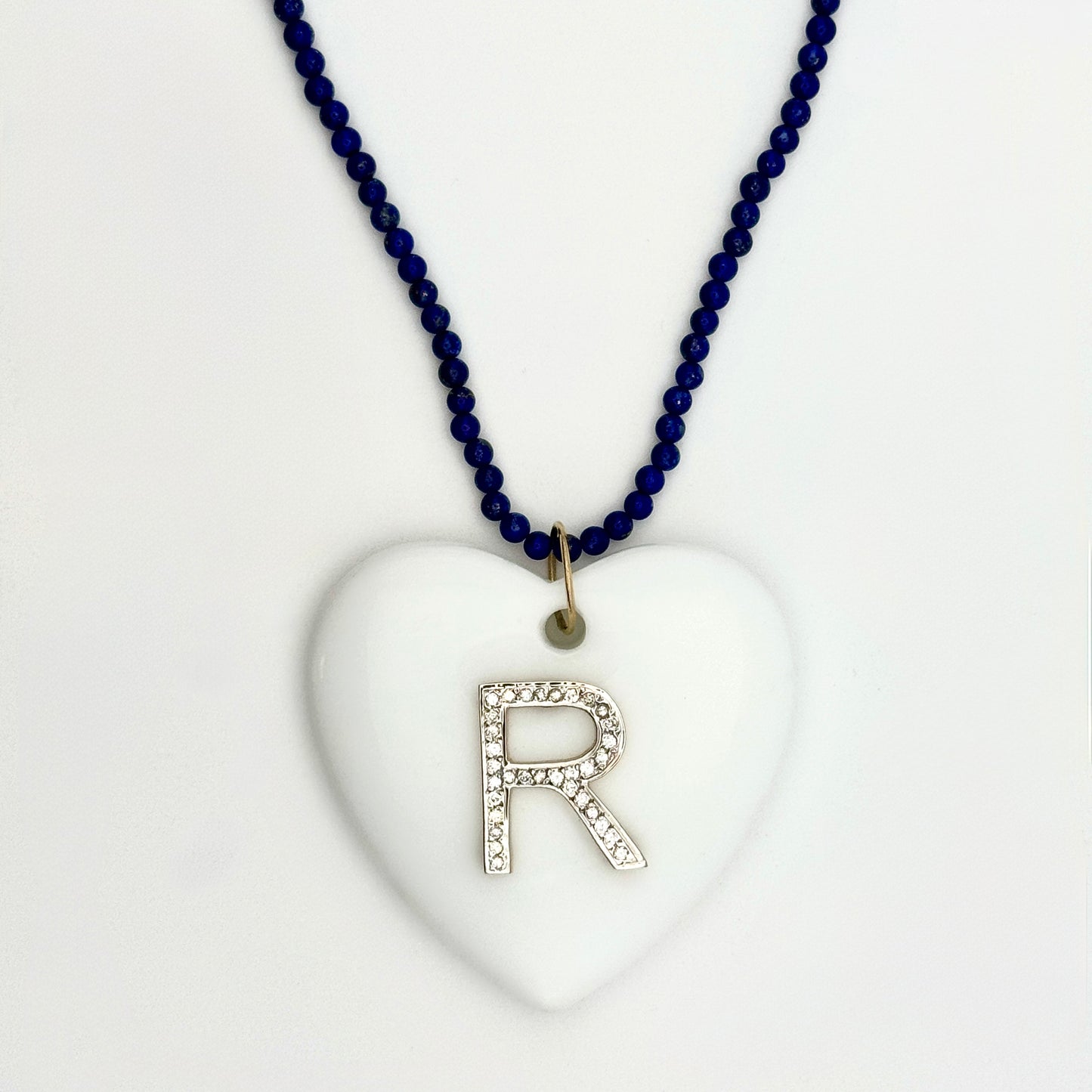 Wooden Heart Pendant - White