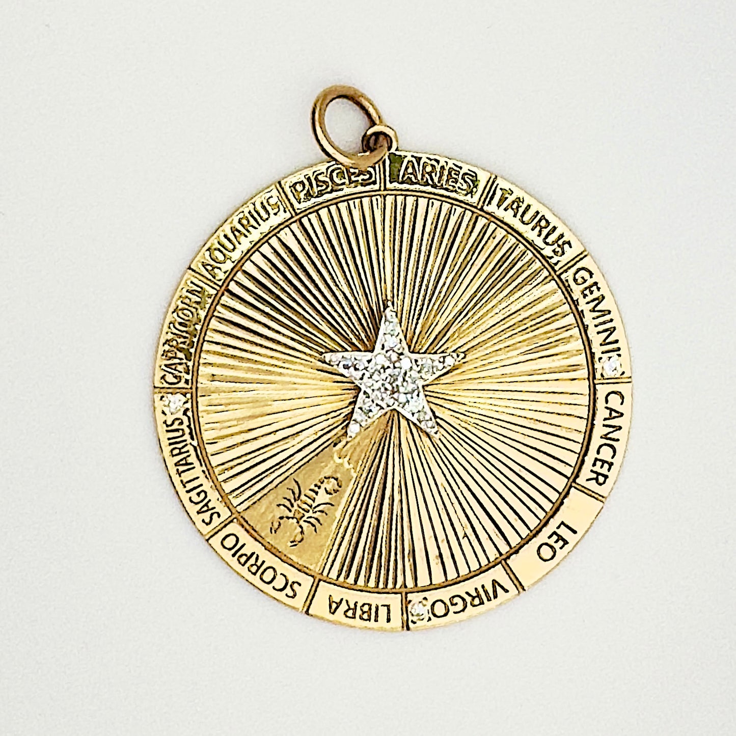 Zodiac Pendant with Pavé Diamond Star