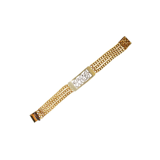 Chain Bracelet with Diamond Monogram
