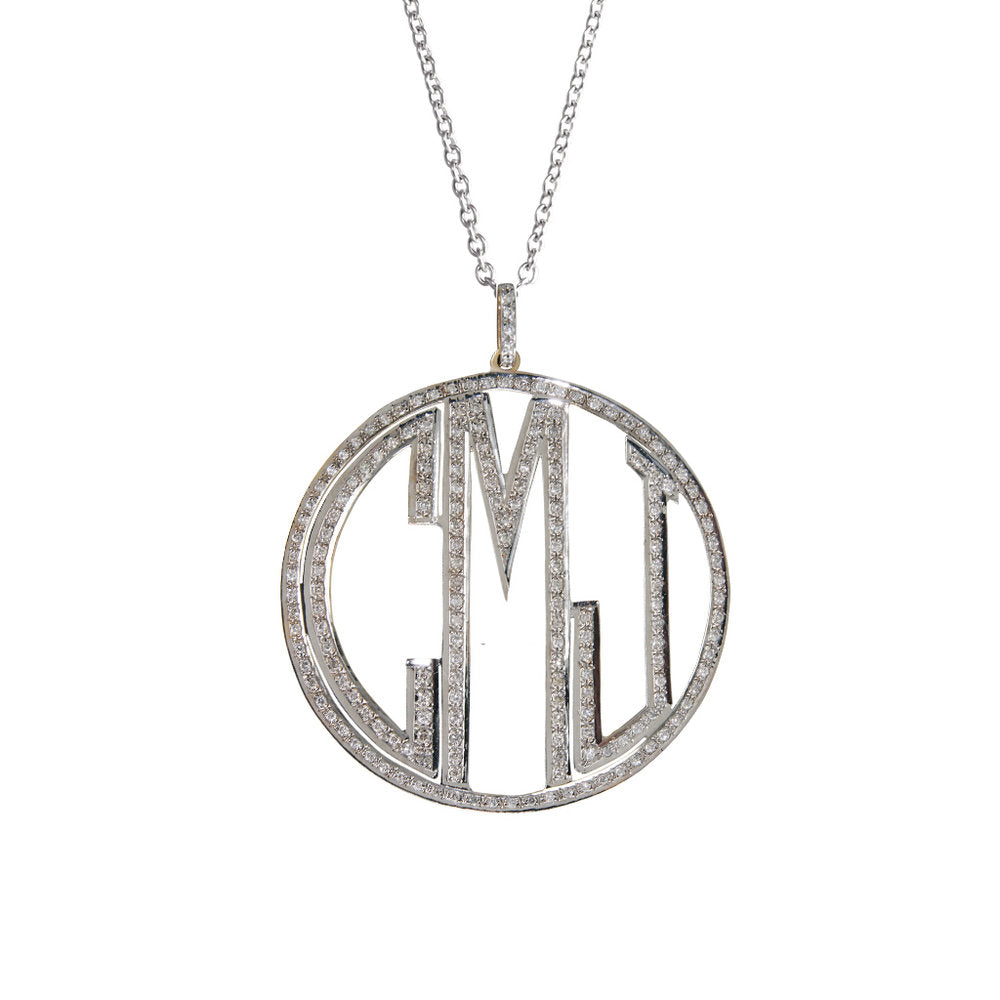 Pave Diamond Initial Pendant set in 14k Yellow Gold (Customizable)