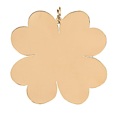 A solid gold clover-shaped pendant