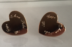 14k Yellow Gold Earrings with Script Engraving (Customization)