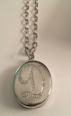 14k White Gold Oversized Locket with custom engraving (Customizable)