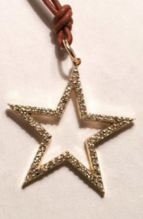 14k Gold Diamond Open Star with pave diamonds