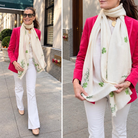 New - Cashmere Lucky Clover Scarf