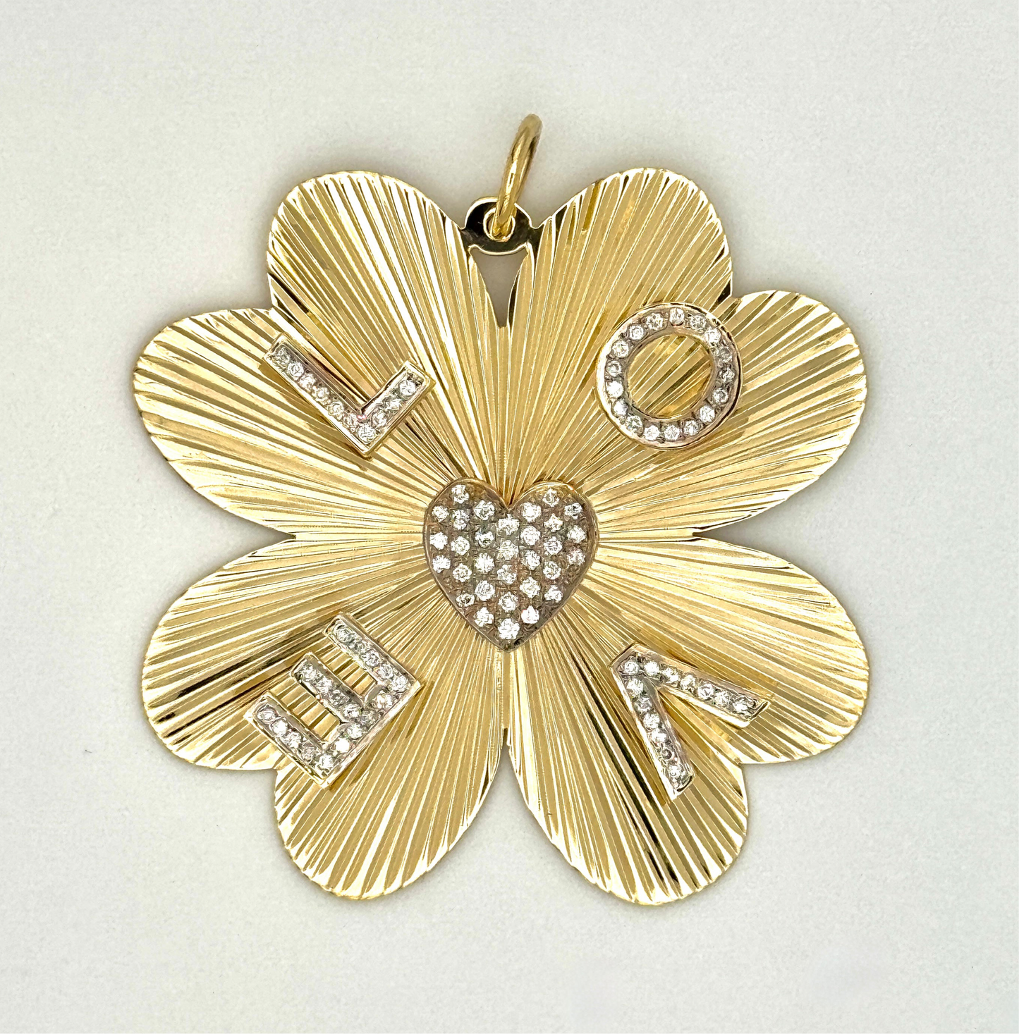 Etched MC Clover with Precious Stones