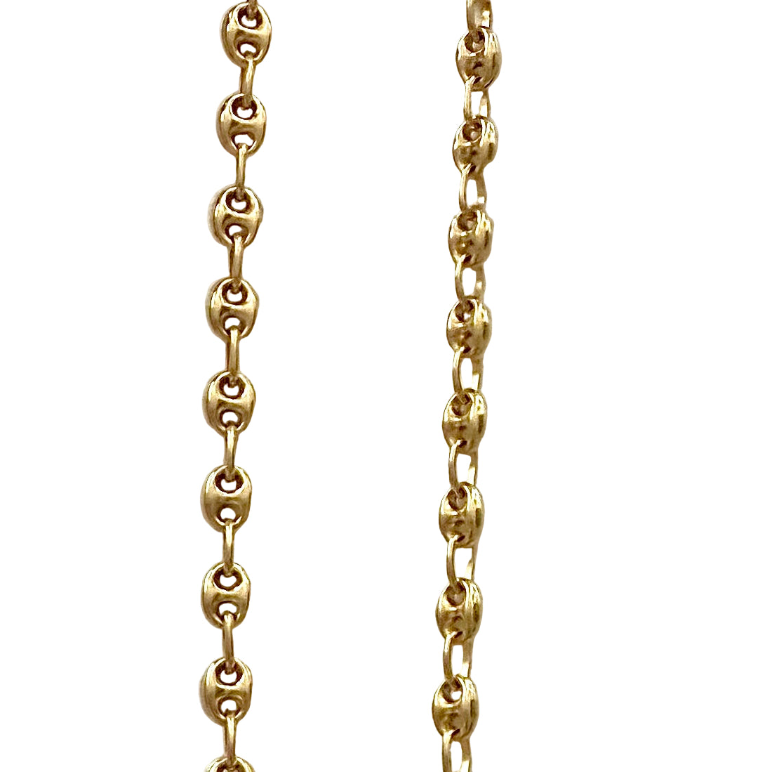 Gold chain on a white background