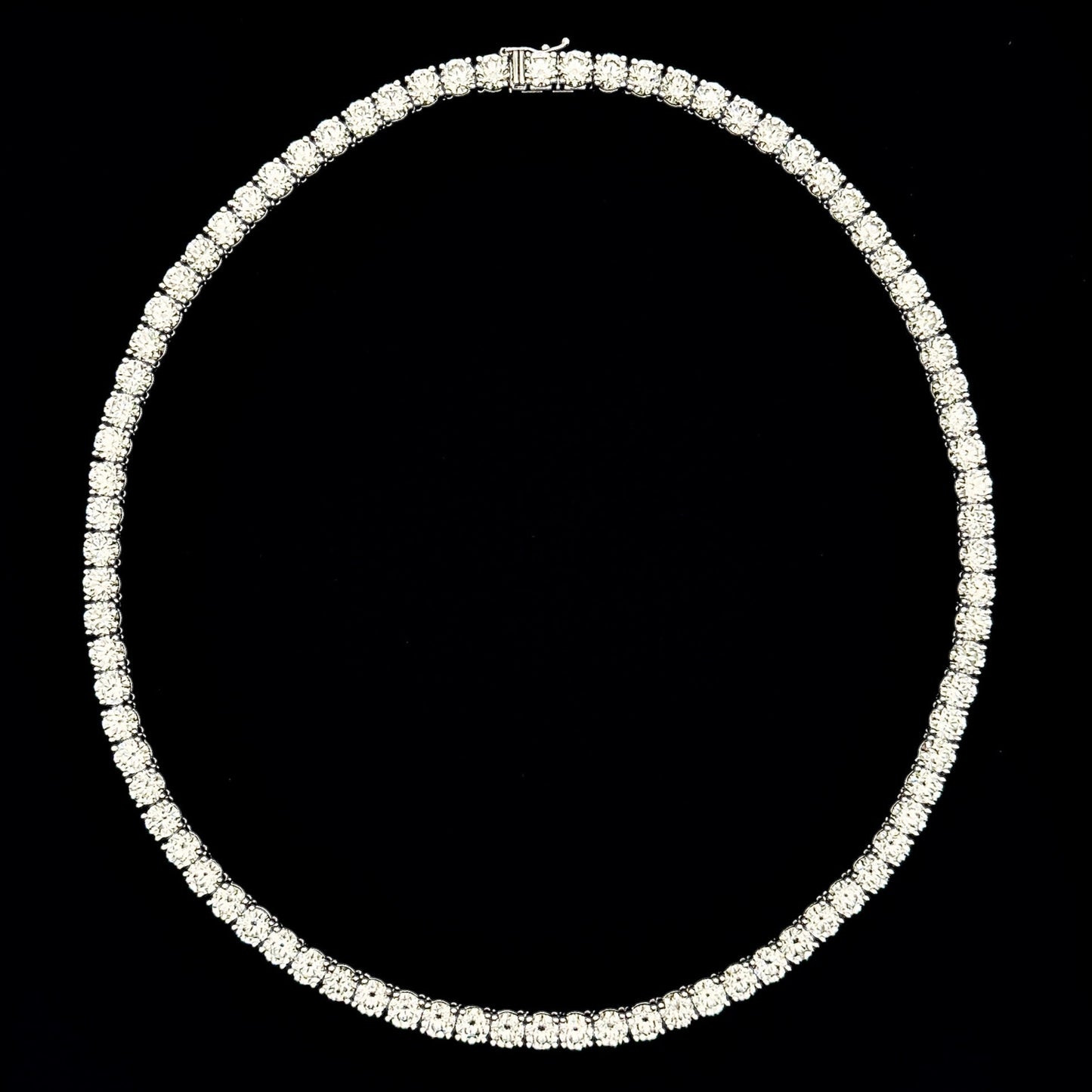 Diamond necklace on a black background