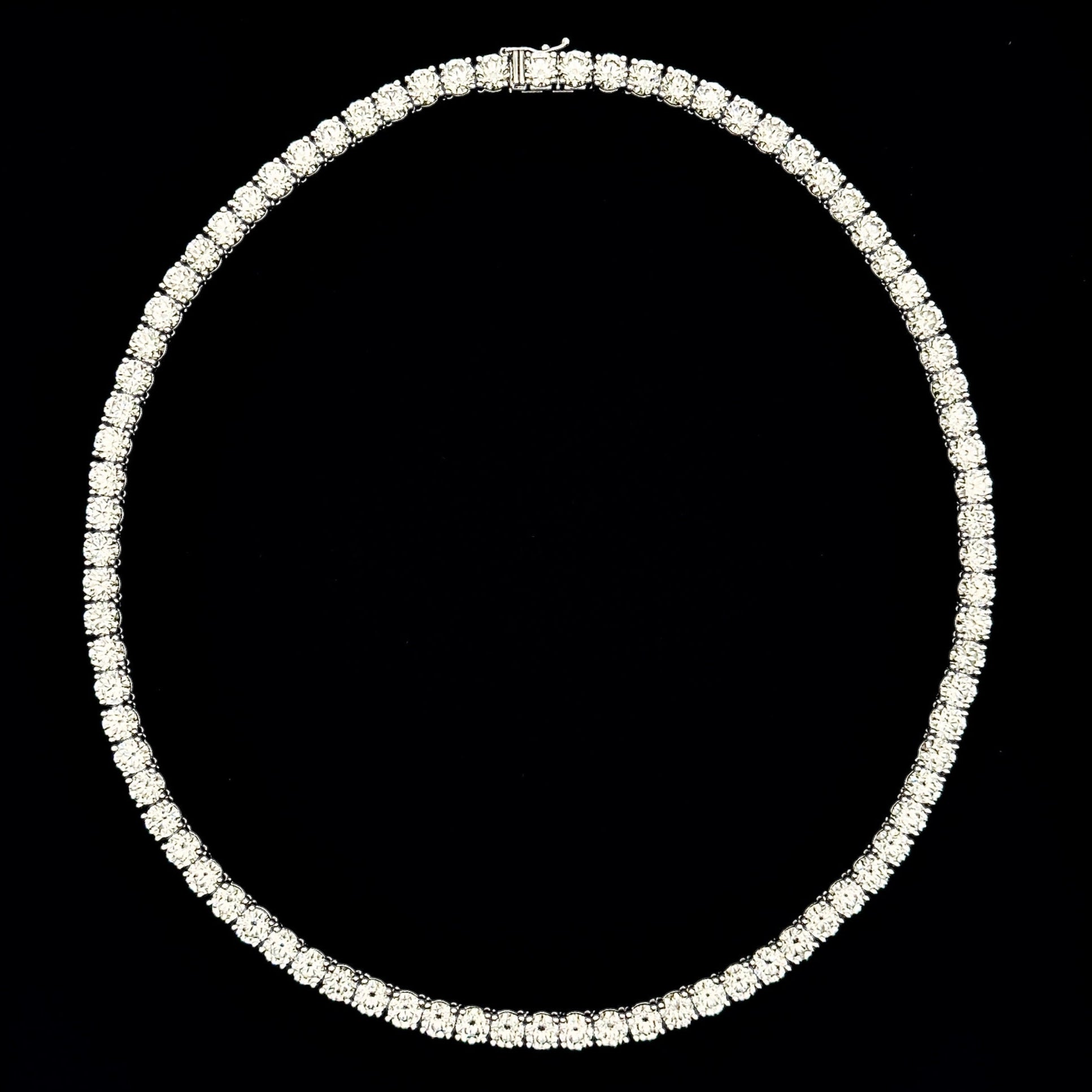 Diamond necklace on a black background