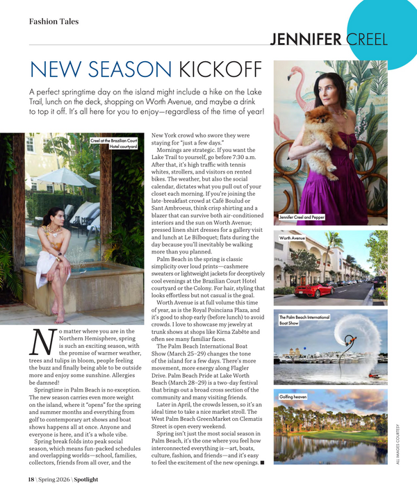 A printed magazine or editorial page featuring the headline 'FASHION TALES' at the top, a large blue headline 'NEW SEASON KICKOFF,' a body of text, a small map, and a portrait of a woman labeled 'JENNIFER CREEL' in the upper right.