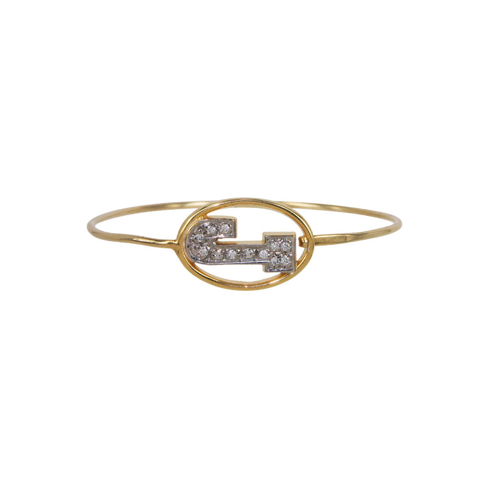 Framed Pave Diamond Letter Charm Bracelet