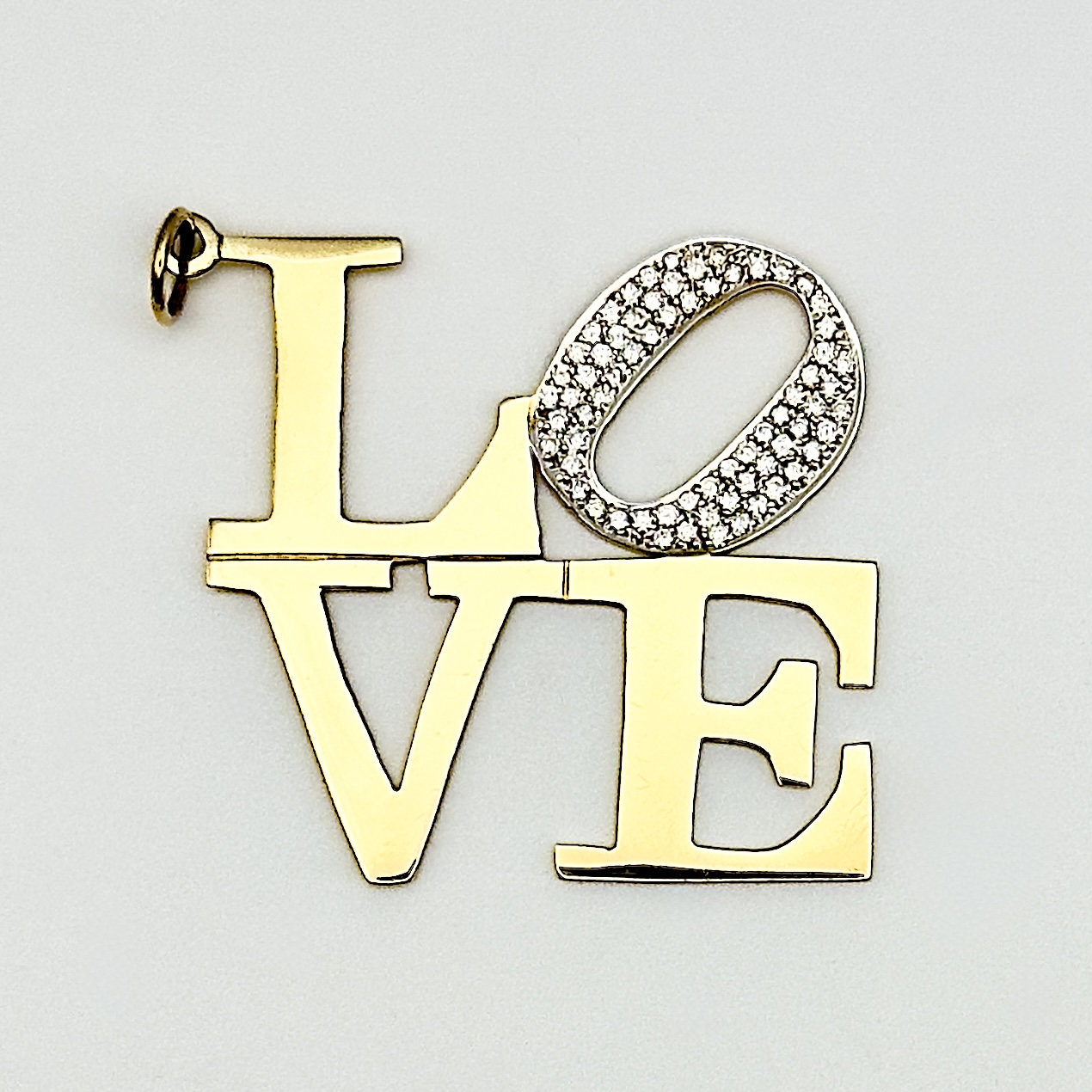 Love Pendant with Pavé Diamond “O”