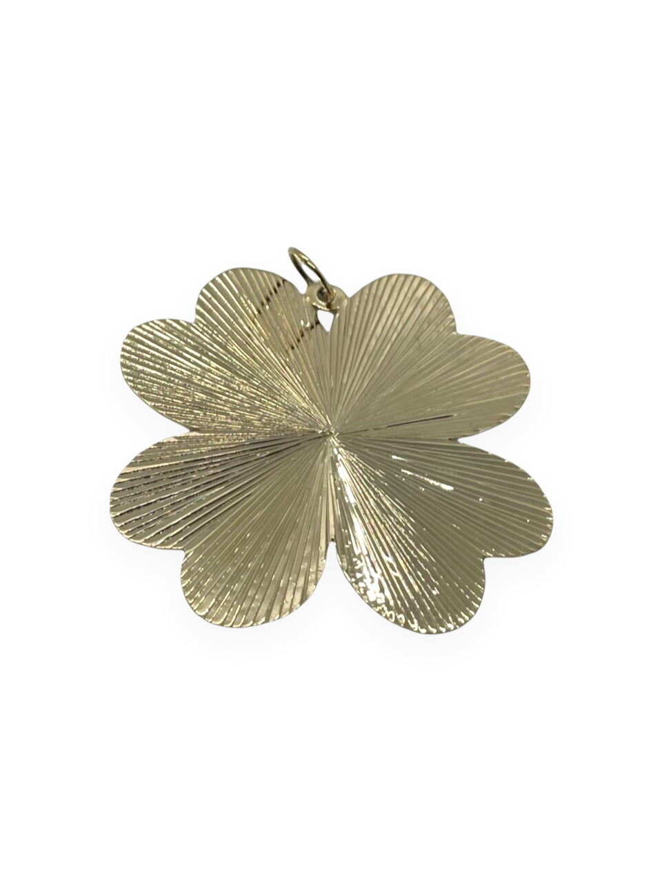 Etched MC Clover 14k Yellow Gold 2 inch thin