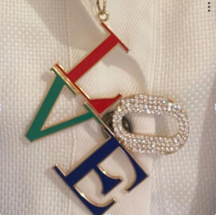 Love Pendant with pave diamond