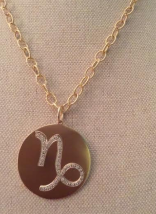 14k Extra thick gold brushed Bespoke Zodiac Pendant (Customizable)